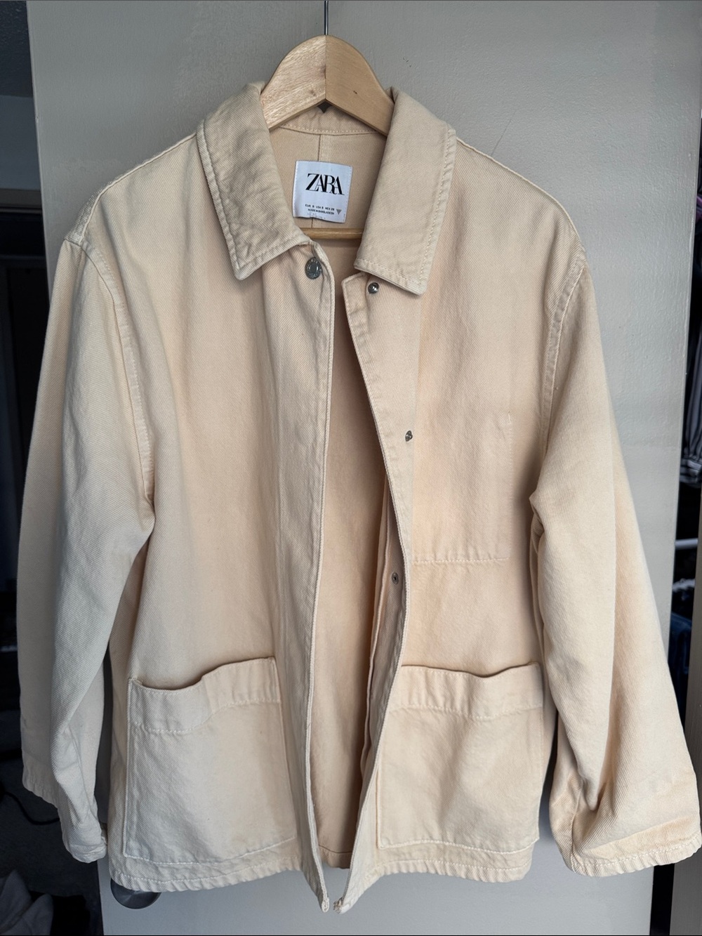 ZARA Pale Cream Utility Jacket